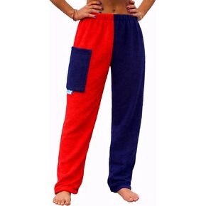 Towel Pants for Swimmers – RED & Navy - Cotton Terry Towel Pants – Beach Coverup – Resort Wear – Swim wear (Kids M/L) in Saudi Arabia