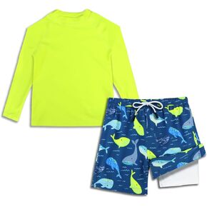 MILANKERR Toddler Boys Rash Guard Sets,Swim Trunks with Compression Liner UPF50+ in Saudi Arabia