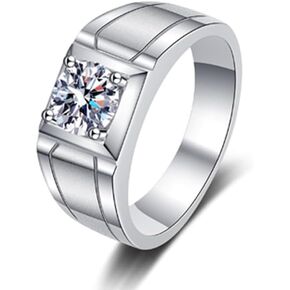 Men's 14K Gold over S925 Sterling Silver Wedding Band, Featuring 0.5/1 Carat D-Color Round Cut Diamond, Iced-Out Brilliance with Timeless Elegance in Kuwait