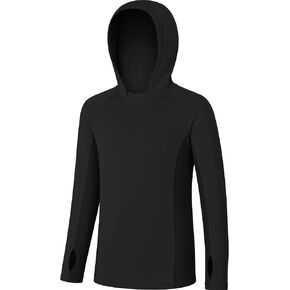 Boys Hooded Rash Guard Fishing Shirt, UPF 50+ Kids Long Sleeve Sun Hoodie, Youth UV Protection Beach Swim Shirts in Kuwait