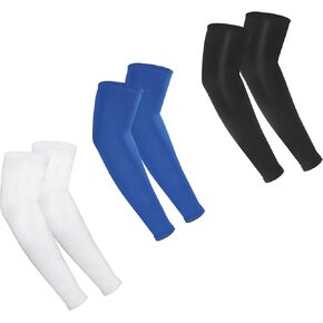 3Pairs Arm Sleeves, Youth Arm Sleeves Volleyball Arms Sleeve Youth Compression Sleeve Outdoor Breathable Elastic Youths Arms-Sleeve Baseball Sun Protection Cooling for Basketball Baseball Sports in Saudi Arabia