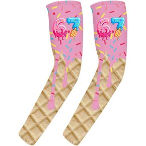 67 Ice Cream Soccer Arm Sleeves UV Protection Compression Arm Guards for Youth Kids Sports, Outdoor Activities in Saudi Arabia