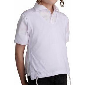 Kids Sephardi Style Undershirt Tzitzis V Neck, 1 Hole Tzitzit Undergarment in Jersey Knit Fabric with Attached Tzitzis in Saudi Arabia