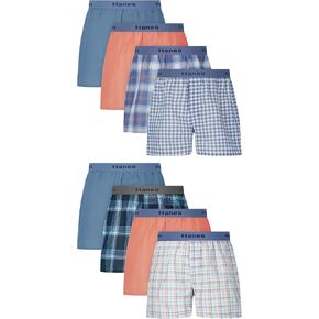 Hanes boys Underwear Boxers, 8-pack, Cotton-blend Woven Boxers for Boys, Moisture-wicking, Breathable in Kuwait