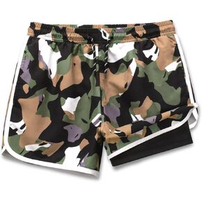 Hill & Sea Girls Swim Shorts Trunks 2 in 1 Bathing Suits Kids Quick Dry Boardshort Bottoms Swimming Swimwear in Saudi Arabia