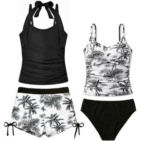 4Pcs Girls Tankini Bathing Suit Floral High Waist Sporty Swimsuit in Kuwait
