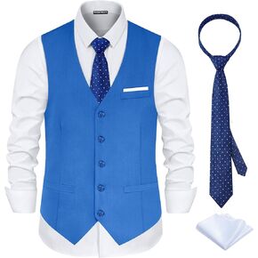 Men’s Suit Vest 3-Piece Slim Fit| Satin Back Formal Waistcoat For Business& Casual in Kuwait