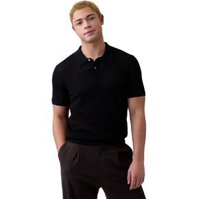 GAP Men's Short Sleeve Crochet Sweater Polo in Kuwait