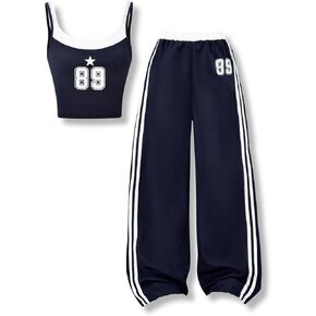 Girls Clothes 2 Piece Camisole Tank Tops & Wide Leg Pants Summer Active Outfits for Teen Girls Size 7-14Y in Kuwait