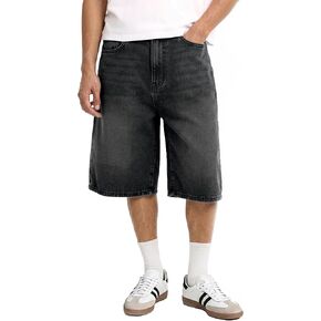 شورت جينز فضفاض للرجال من Comdecevis مقاس فضفاض من Jorts Y2K شورت جينز من قماش الدنيم in Saudi Arabia