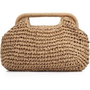 Oweisong Women Straw Clutch Purse and Handbags Summer Beach Dumpling Bag Boho Clutch Woven Wicker Purse in Kuwait