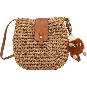 Straw Crossbody Bag,Handmade Casual Beach Purse,Cute Womens Small Handbag,Ladies' Handmade Hobo Tote in Saudi Arabia