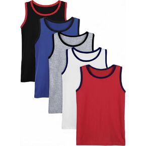 5 Packs Boys Tank Tops Kids Sleeveless Shirts Soft Toddler Crewneck Undershirts for Summer School Size 3T-16 Years in Kuwait
