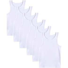 6 Pack Boys Tank Tops Cotton Sleeveless Undershirts Soft Summer Tanks Sizes 2-3T to 11-13 Years in Kuwait