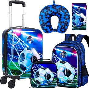 5-Piece Kids Luggage Set – Enchanting Hardshell Girls Suitcase with 360° Spinner Wheels, Lightweight Airline-Approved Carry-On (16") for Travel, Mermaid Purple in Kuwait