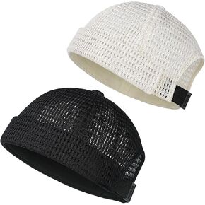 2 Pack Brimless Hat for Men Breathable Docker Hat No Brim Hat Summer Style Mesh Tang Cooling Adjustable Cap Docker Beanie in Saudi Arabia
