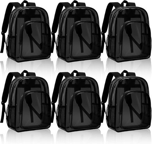 Amylove 24 Pcs Clear Backpack Bulk Stadium Approved 15 Inch Heavy Duty Clear Backpacks for School Sport (Multicolor) in Saudi Arabia
