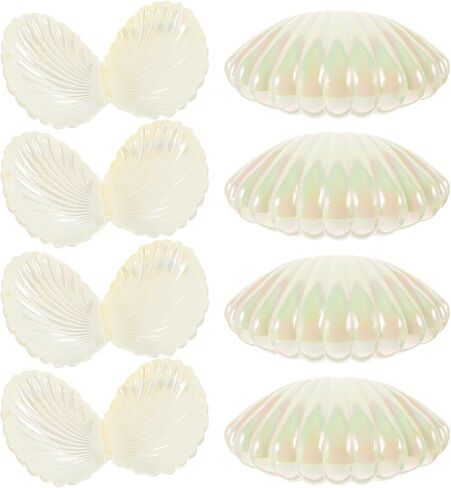 Seashell Candy Boxes 10pcs Plastic Seashell Party Favor Container Clam Treat Holder Shell Favor Box Mini Sea Shells Case Jewelry Box Box in Saudi Arabia