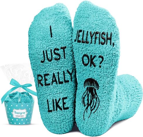 HAPPYPOP Jellyfish Gifts for Women - Ocean Marine Biology Gifts Socks Teens Girls, Animal Lover Gifts Jellyfish Ocean Socks in Saudi Arabia