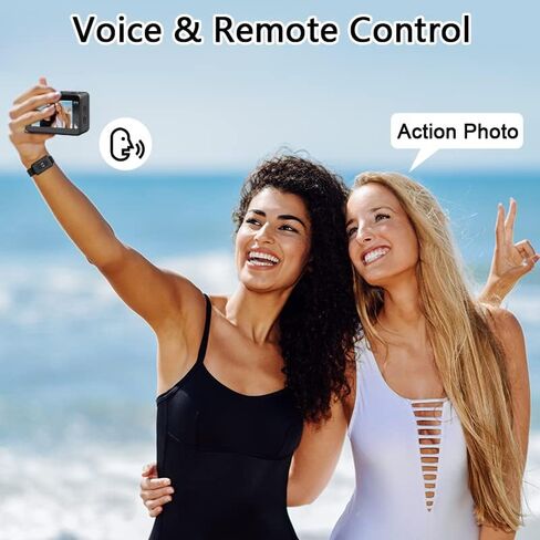 JOH 4K 60FPS 20MP WiFi Action Camera with Front LCD & Touch Rear Screens, 131 Feet Waterproof, Stabilization, EIS 2.0, Remote Control Outdoor Sports Camera, Vlog Underwater Camera with 2X Batteries in Saudi Arabia