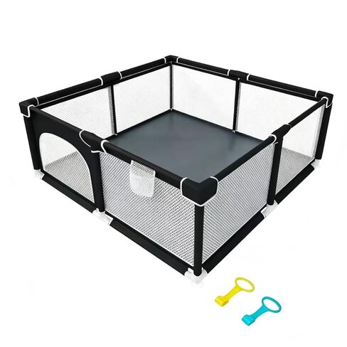 TOMBOSS 50x50 Baby Playpen, Portable Play Yard for Toddlers 1-3, Breathable Mesh Playard, Indoor & Outdoor Play Fence with Pull Rings, Sturdy Activity Pen in Saudi Arabia