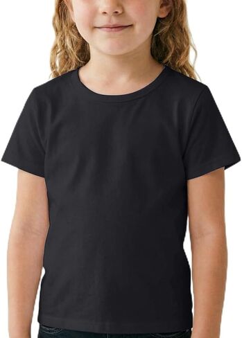 Girls/Kids/Toddlers Crew Neck Cotton T-Shirts Short Sleeve Summer Basic Tops（Age 2-12Y） in Kuwait