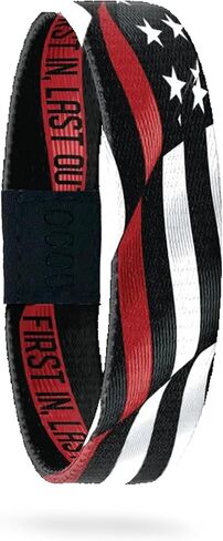 ZOX Interactive Hero Bracelets — First In, Last Out | Firefighter Gift, Tap Phone to Read Personal Thank-You Notes, Stretchy Elastic Wristband, Inspirational Accessories for Men & Women (Medium) in Kuwait