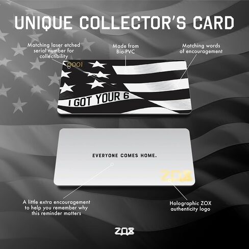 ZOX Interactive Hero Bracelets — I Got Your 6 | Military Veteran Gift, Tap Phone to Read Personal Thank-You Notes, Stretchy Elastic Wristband, Inspirational Accessories for Men & Women (Large) in Kuwait