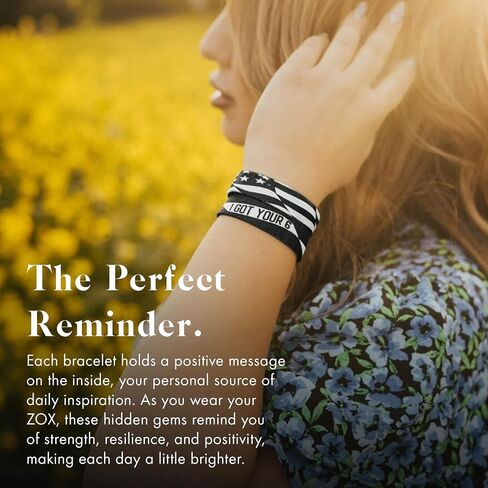 ZOX Interactive Hero Bracelets — I Got Your 6 | Military Veteran Gift, Tap Phone to Read Personal Thank-You Notes, Stretchy Elastic Wristband, Inspirational Accessories for Men & Women (Large) in Kuwait