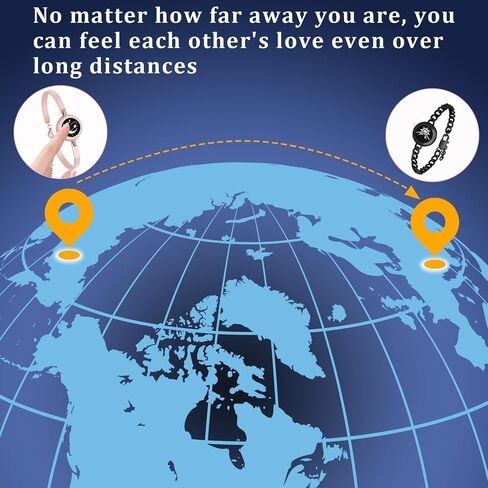 Long Distance Touch Bracelets, Vibration & Light up Remote Smart Matching Couples Bracelet for Couple Long Distance Relationship Girlfriend Boyfriend Festival Gifts Lover Jewelry Set in Kuwait