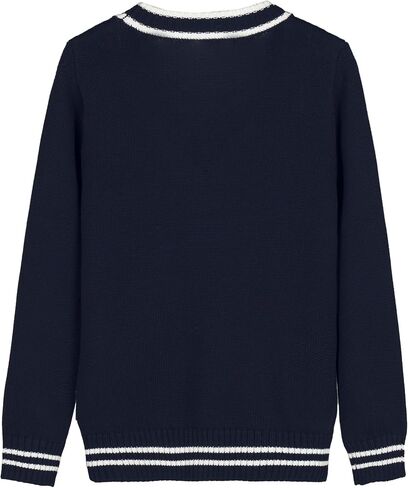 eton kidd Striped Cardigan Sweater with Refined Contrast Collar and Windproof Cuffs in Saudi Arabia