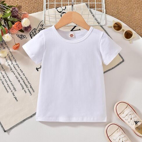 HINTINA Toddler Girl Overall Shorts Set Adjustable Loose Jumpsuit Short Sleeve T-shirt Vacation Summer Outfits with Pockets in Kuwait