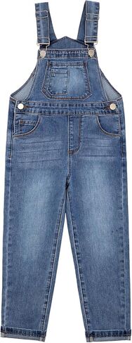 Girls Denim Overalls,Soft Stretchy Jeans Overalls for Girls Kids in Saudi Arabia