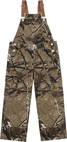 Girls Boys Camo Bib Overalls,Kids Overalls Straight Leg Denim Jumpsuits Cargo Pants with Pockets in Saudi Arabia