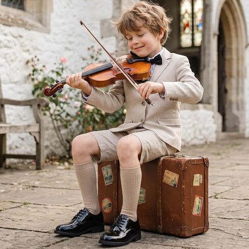 GINNI Boys Dress Shoes Kids Patent Oxfords Formal Church Wedding Tuxedo Shoes for Toddler/Little Kid/Big Kid in Saudi Arabia