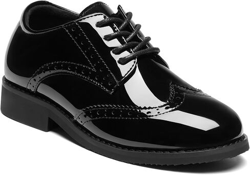 GINNI Boys Dress Shoes Kids Patent Oxfords Formal Church Wedding Tuxedo Shoes for Toddler/Little Kid/Big Kid in Saudi Arabia