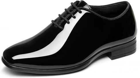 GINNI Boys Dress Shoes for Wedding Church, Kids School Uniform Oxfords, Patent Leather Lace-Up Oxford Shoes for Toddler/Little Kid/Big Child in Saudi Arabia