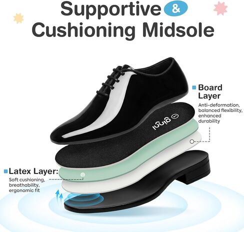 GINNI Boys Dress Shoes for Wedding Church, Kids School Uniform Oxfords, Patent Leather Lace-Up Oxford Shoes for Toddler/Little Kid/Big Child in Saudi Arabia
