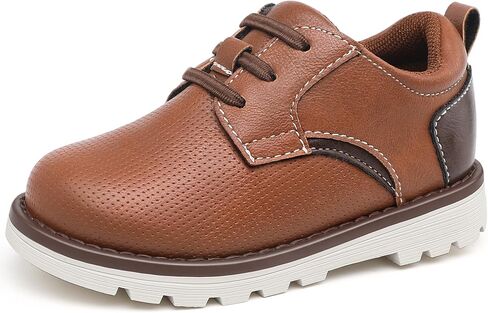 Boy's Casual Dress Oxford Sneaker Comfort Lace-Up School Uniform Formal Shoes for Toddler/Little Kid in Kuwait