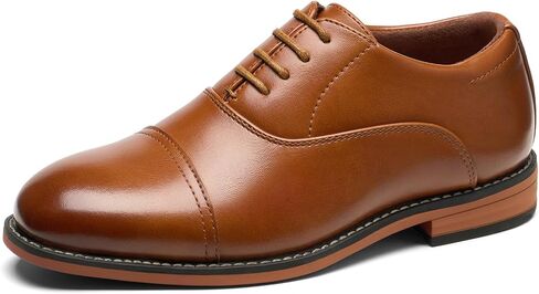 GINNI Boys Dress Shoes for Formal Church Wedding, Kids Uniform Oxfords for School Graduation, Comfortable Cap Toe Lace-Up Casual Oxford Oxford Shoes for Toddler/Little Kid/Big Kid in Saudi Arabia