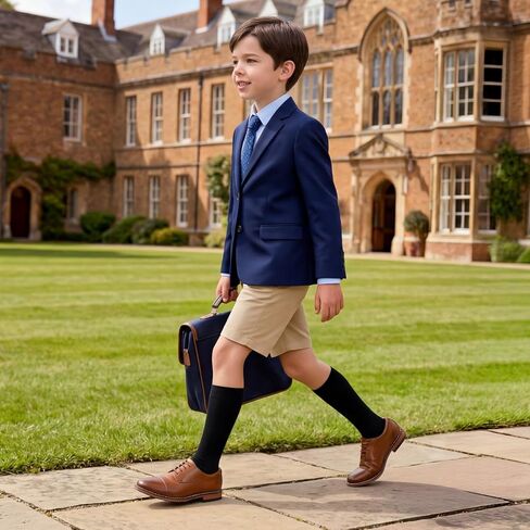 GINNI Boys Dress Shoes for Formal Church Wedding, Kids Uniform Oxfords for School Graduation, Comfortable Cap Toe Lace-Up Casual Oxford Oxford Shoes for Toddler/Little Kid/Big Kid in Saudi Arabia