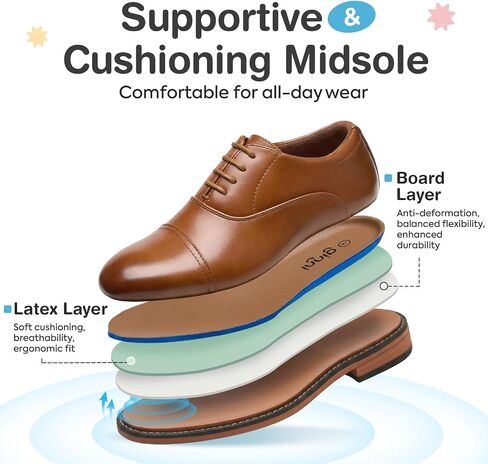 GINNI Boys Dress Shoes for Formal Church Wedding, Kids Uniform Oxfords for School Graduation, Comfortable Cap Toe Lace-Up Casual Oxford Oxford Shoes for Toddler/Little Kid/Big Kid in Saudi Arabia