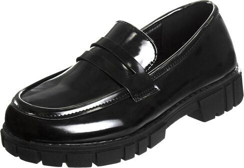 French Toast Girls Chunky Platform Loafers Faux Leather Slip On Dress School Shoes for Girl Sizes 10 Toddler 11-13 Little Kid 1-4 Big Kid in Kuwait