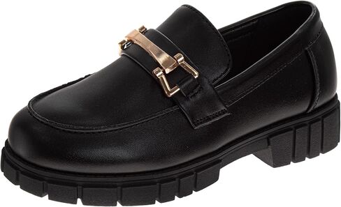 French Toast Girls Chunky Platform Loafers Faux Leather Slip On Dress School Shoes for Girl Sizes 10 Toddler 11-13 Little Kid 1-4 Big Kid in Kuwait