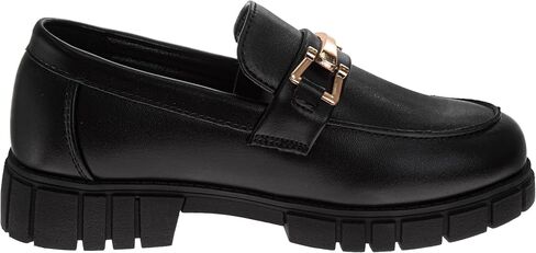 French Toast Girls Chunky Platform Loafers Faux Leather Slip On Dress School Shoes for Girl Sizes 10 Toddler 11-13 Little Kid 1-4 Big Kid in Kuwait