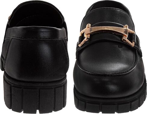 French Toast Girls Chunky Platform Loafers Faux Leather Slip On Dress School Shoes for Girl Sizes 10 Toddler 11-13 Little Kid 1-4 Big Kid in Kuwait