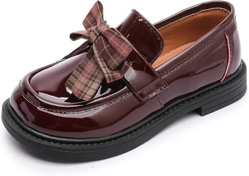 DADAWEN Girl's Loafers Slip On Dress Shoes Bow Round Toe Oxford Flats School Uniform Shoes Wedding Birthday Party (Toddler/Little Kid/Big Kid) in Kuwait
