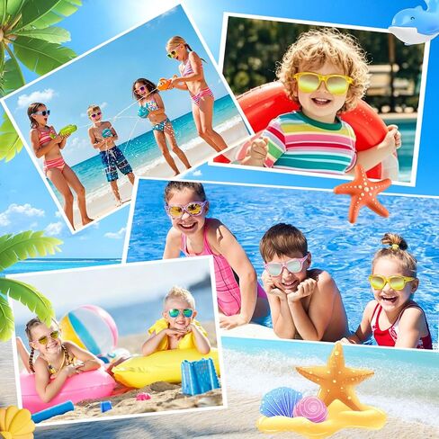 16 Pack 8 Colors Kids Sunglasses, UV400 Protection for Boys Girls Age 3-8, Perfect for Beach Pool Birthday Party Favors & Goody Bag Stuffers in Kuwait
