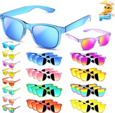 Party Favors Kids Sunglasses Bulk - 24 Pack Boys Girls Sun Glasses Age 3-8 with UV Protection Goodie Bags Stuffers in Kuwait