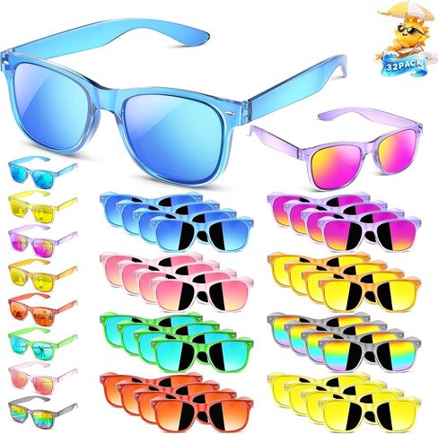 نظارات شمسية للأطفال من Party Favors - 24 قطعة نظارات شمسية للأولاد والبنات من عمر 3 إلى 8 سنوات مع حشوات للحقائب الجيدة للحماية من الأشعة فوق البنفسجية in Kuwait